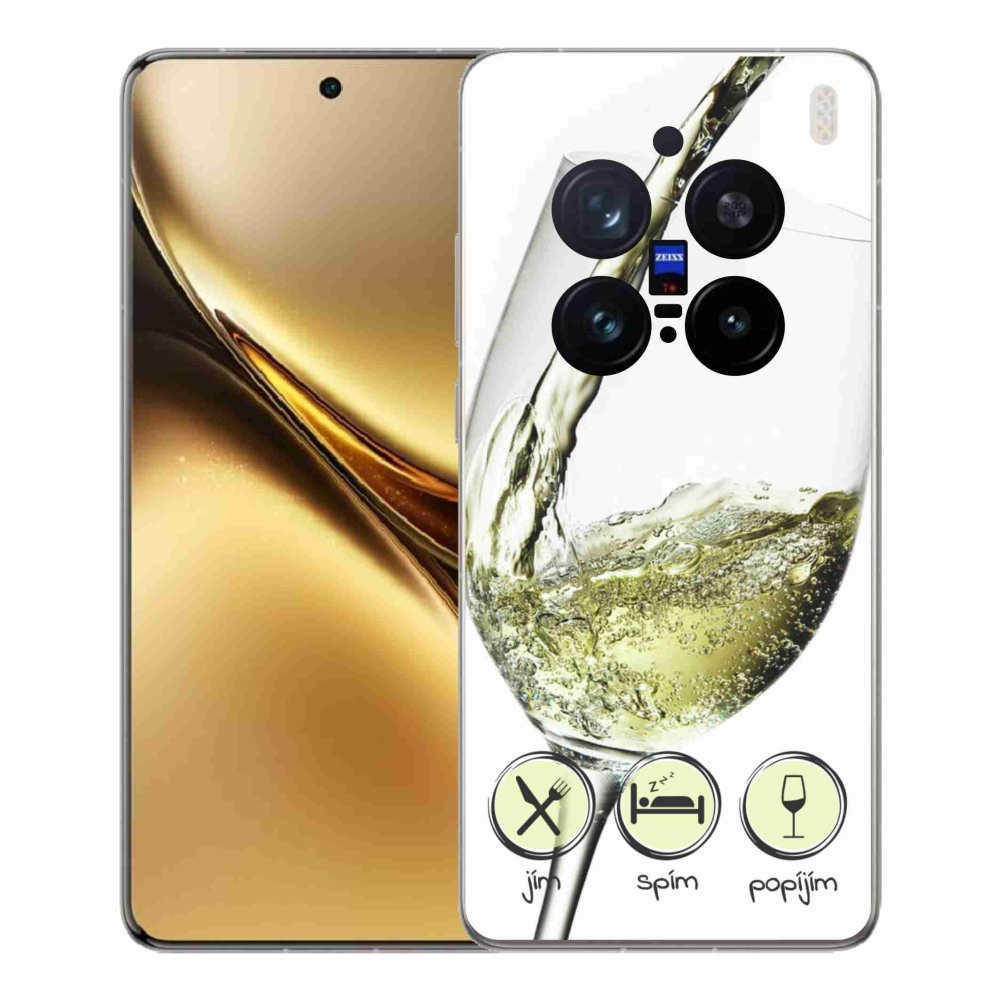 Gelový kryt mmCase na Vivo X200 Pro 5G - sklenička vína bílé