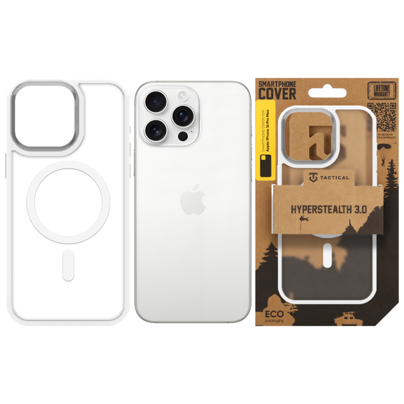 Tactical MagForce Hyperstealth 3.0 Kryt pro Apple iPhone 16 Pro Max Snow White