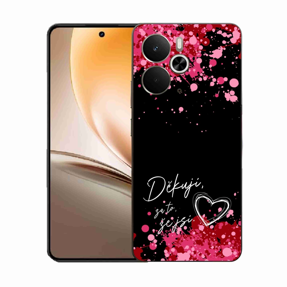 Gelový kryt mmCase na Realme 14 5G - zamilovaný text 2 černé pozadí