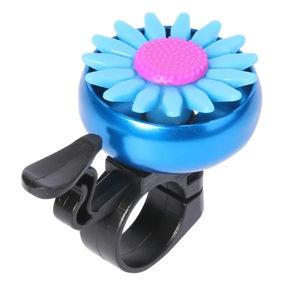 Dětský zvonek na kolo s motivem květiny - modrý