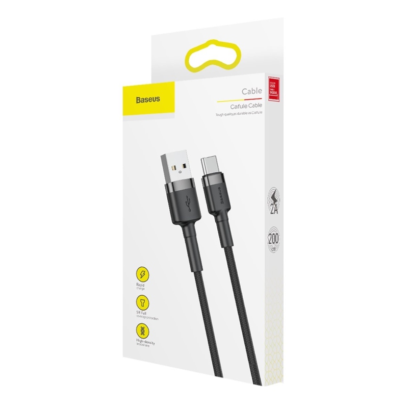 Baseus Cafule Series Datový Kabel USB-A - USB-C 2A 2m Gray/Black