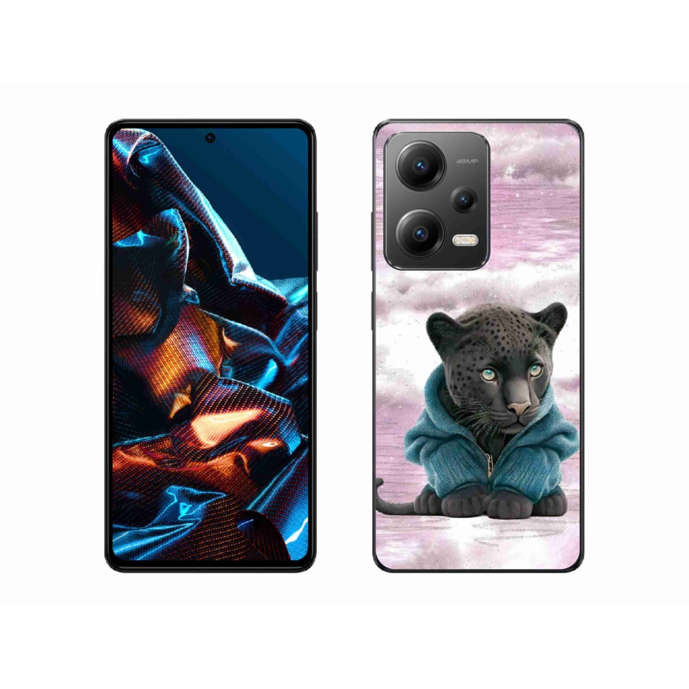 Gelový kryt mmCase na Xiaomi Redmi Note 12 Pro 5G - černý panter ve svetru