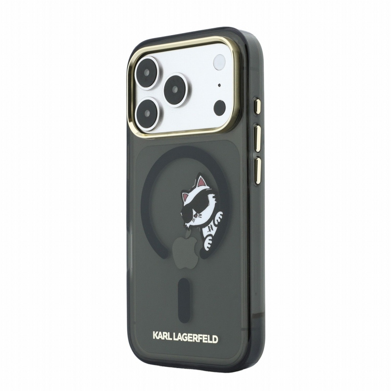 Karl Lagerfeld IML Choupette Peekaboo Magsafe Zadní Kryt pro iPhone 18 Pro Black