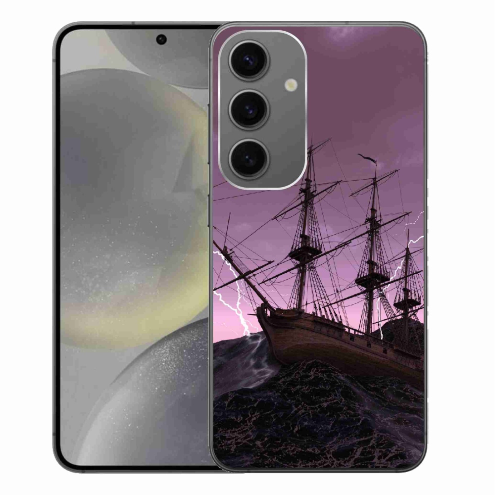 Gelový kryt mmCase na Samsung Galaxy S24+ - loď v bouři