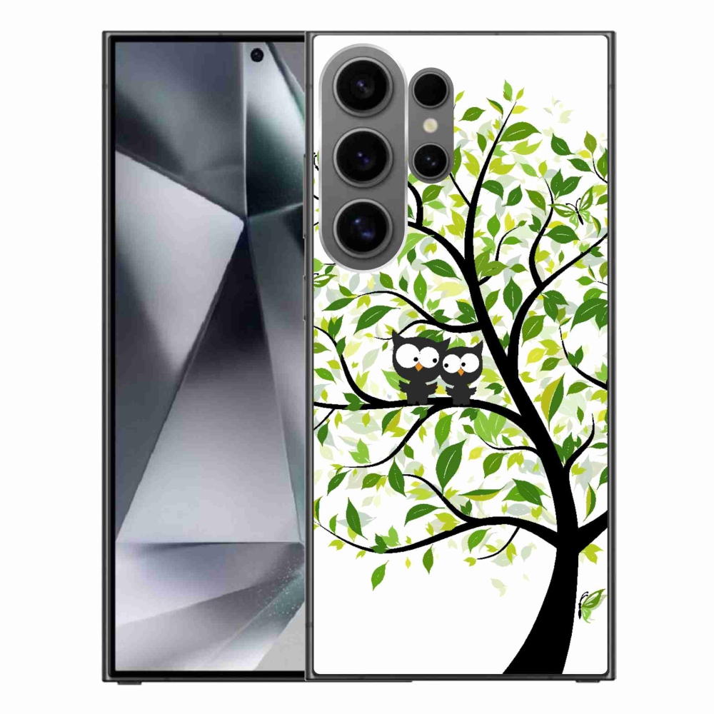 Gelový kryt mmCase na Samsung Galaxy S24 Ultra - sovičky na stromě