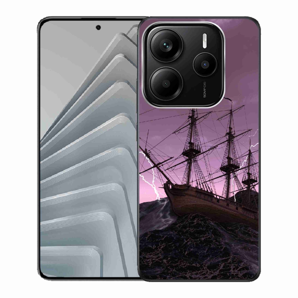 Gelový kryt mmCase na Xiaomi Redmi Note 14 5G - loď v bouři