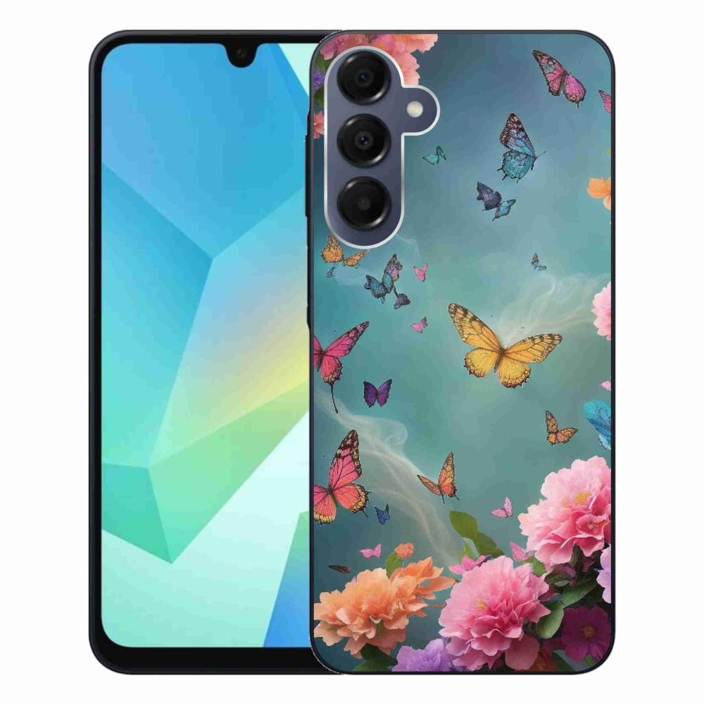 Gelový kryt mmCase na Samsung Galaxy A16 4G/5G - barevné květy a motýli
