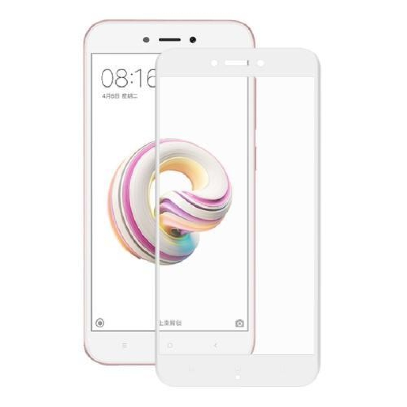 Full 3D celoplošné trvzené sklo na Xiaomi Redmi 5A - bílý lem