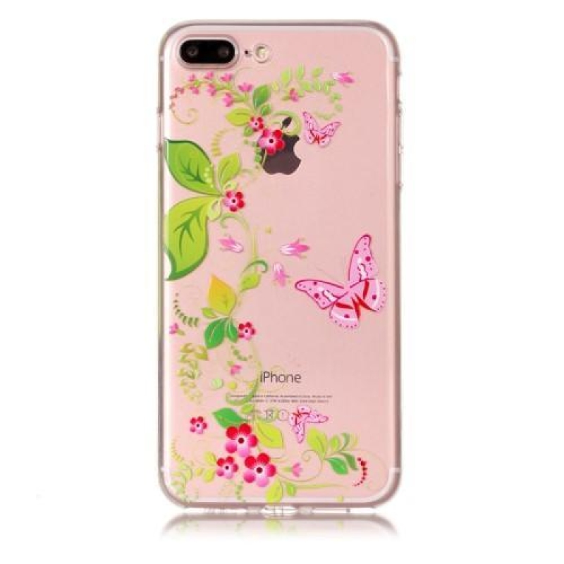 Funny gelový obal na iPhone 8 Plus a iPhone 7 Plus - motýli a květiny