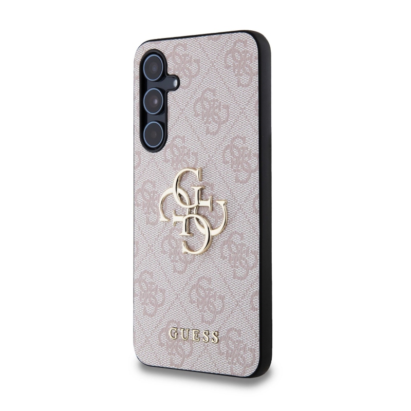Guess PU 4G Metal Logo Zadní Kryt pro Samsung Galaxy A55 5G Pink
