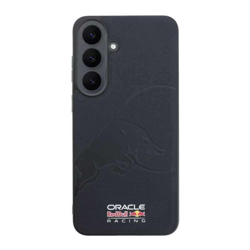 Red Bull PU Leather Meshed Debossed Bull Magnetic Zadní Kryt pro Samsung Galaxy S26 FE Navy 