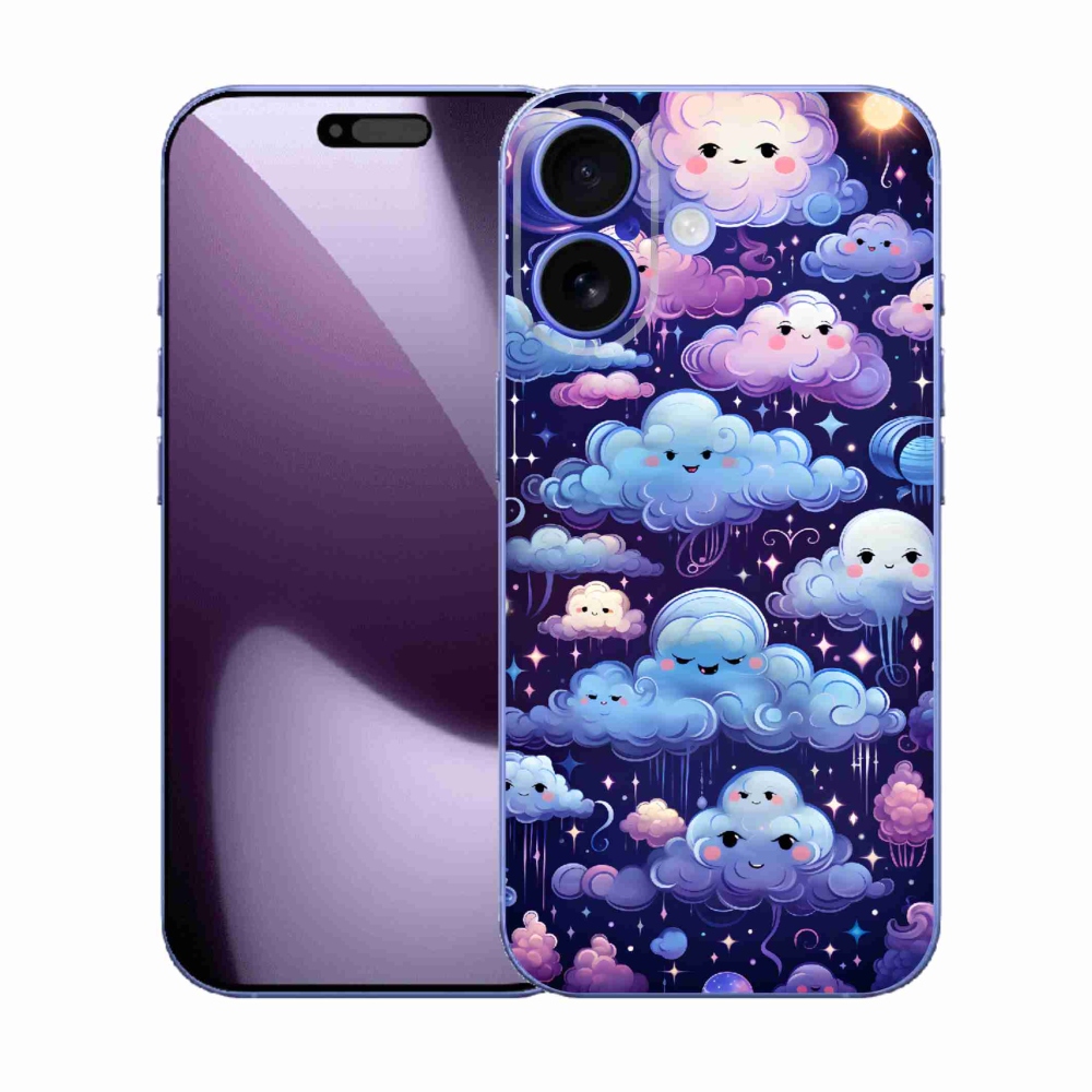 Gelový kryt mmCase na iPhone 17 - mráčky