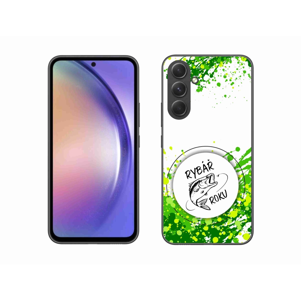 Gelový kryt mmCase na Samsung Galaxy A54 5G - rybář roku bílé pozadí