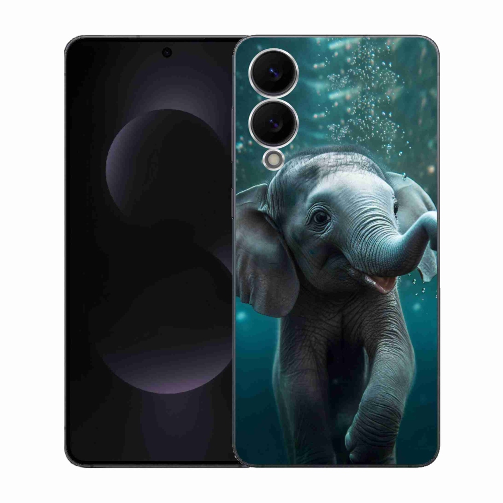 Gelový kryt mmCase na Samsung Galaxy S25 Edge - slůně pod vodou