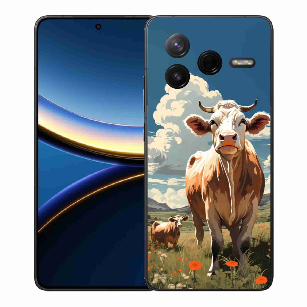 Gelový kryt mmCase na Xiaomi Poco F7 Pro - krávy na louce