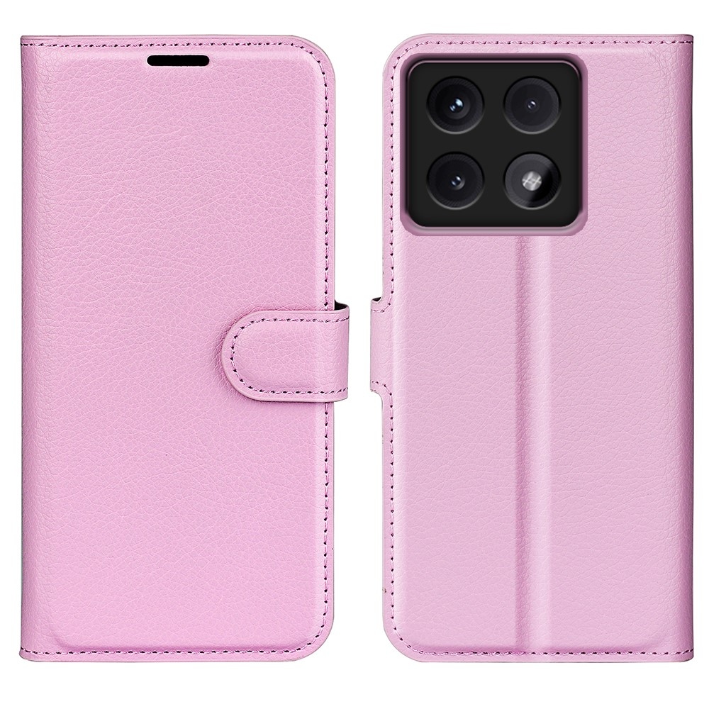 Litchi knížkové pouzdro na Xiaomi 14T Pro - růžové