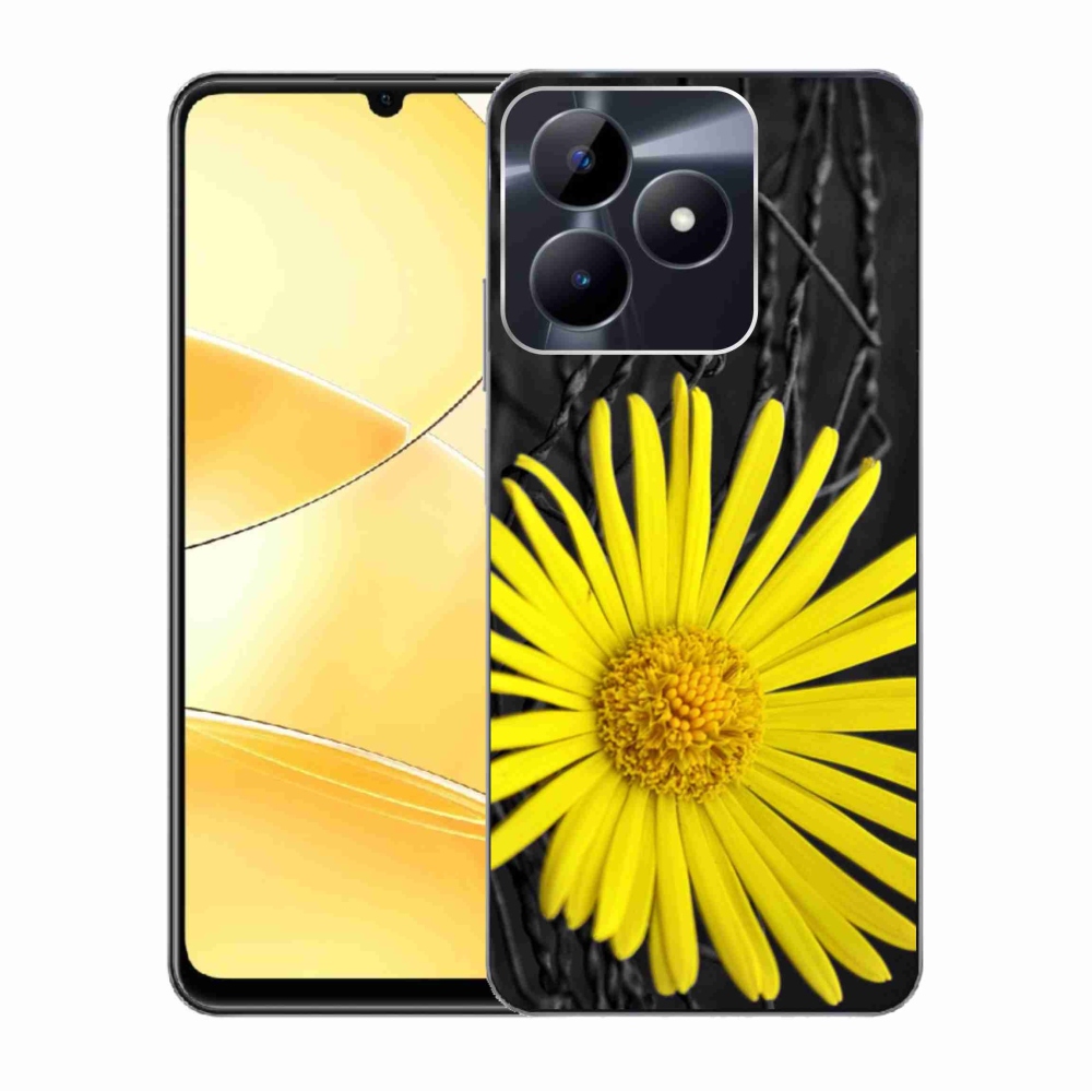 Gelový kryt mmCase na Realme C51/C53 - žlutá květina