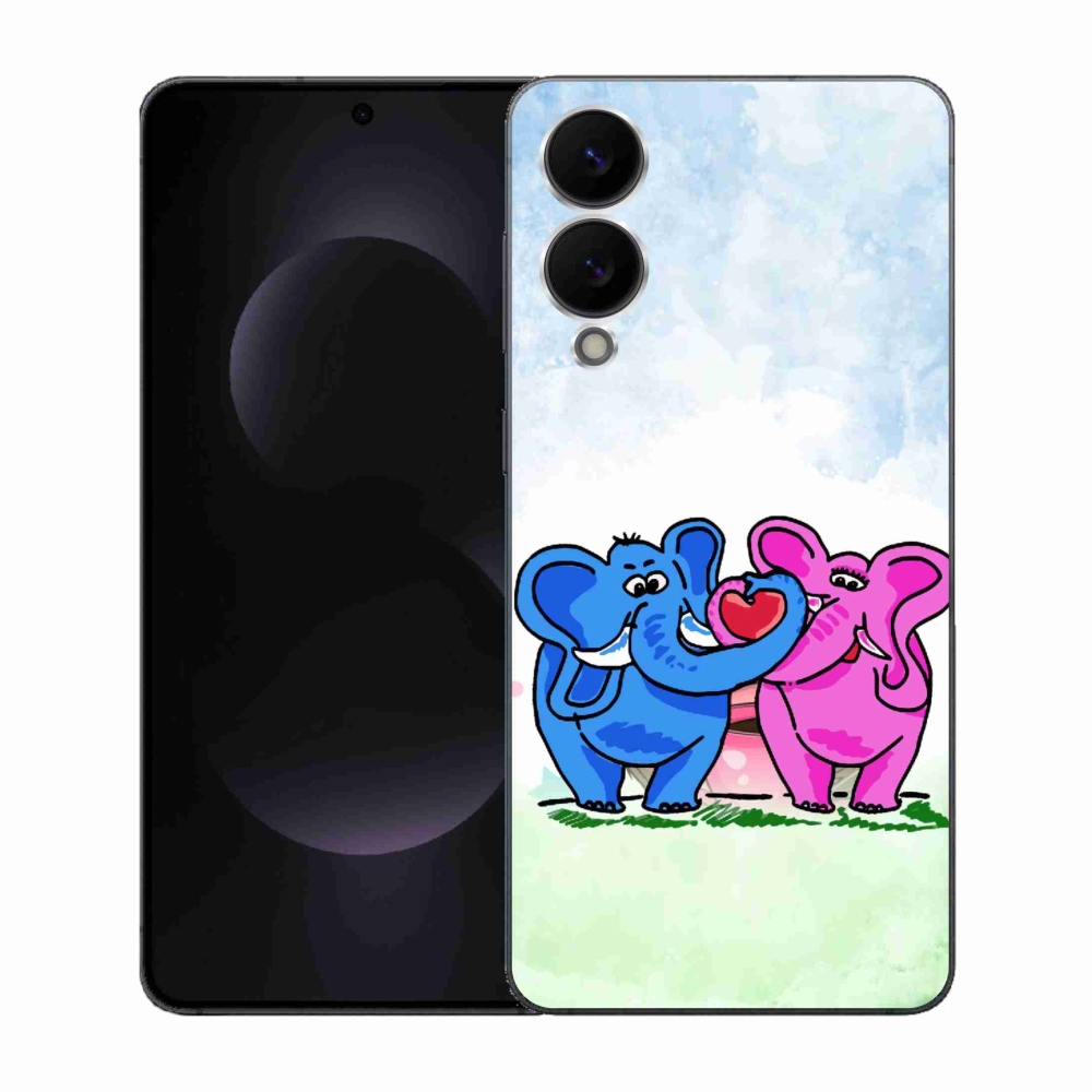 Gelový kryt mmCase na Samsung Galaxy S25 Edge - zamilovaní sloni