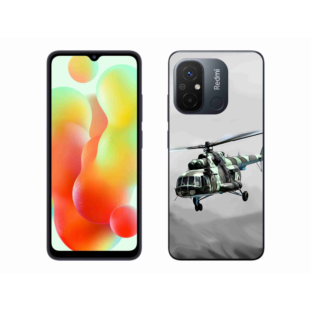 Gelový kryt mmCase na Xiaomi Redmi 12C - vojenský vrtulník
