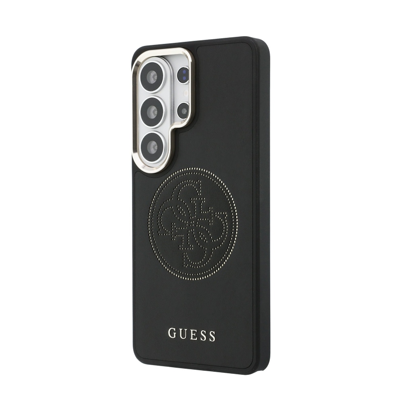 Guess PU Perforated 4G Logo Magnetic Zadní Kryt pro Samsung Galaxy S26 Ultra Black