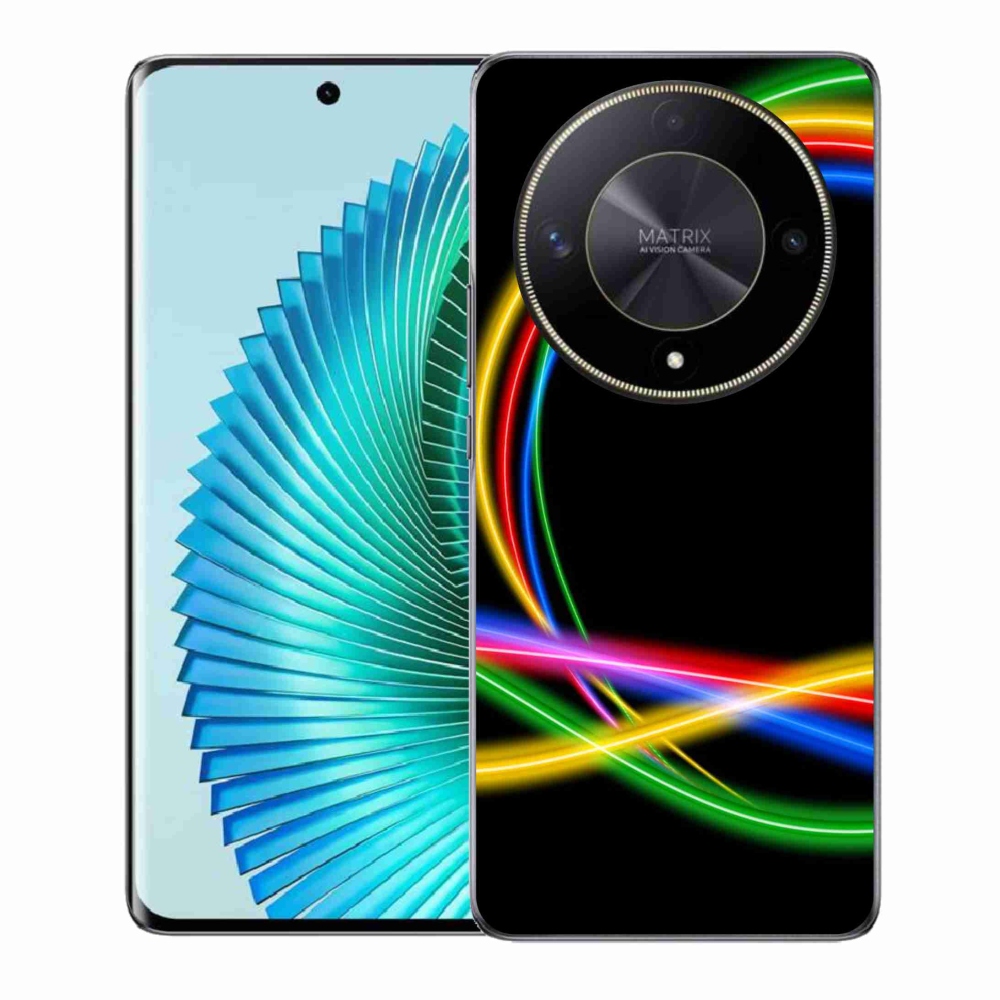 Gelový obal mmCase na Honor Magic 6 Lite 5G - neonové kruhy