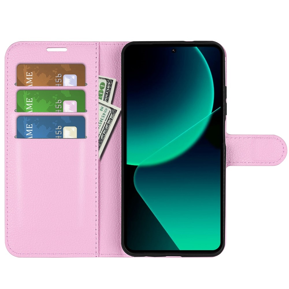 Litchi knížkové pouzdro na Xiaomi 13T/13T Pro - růžové