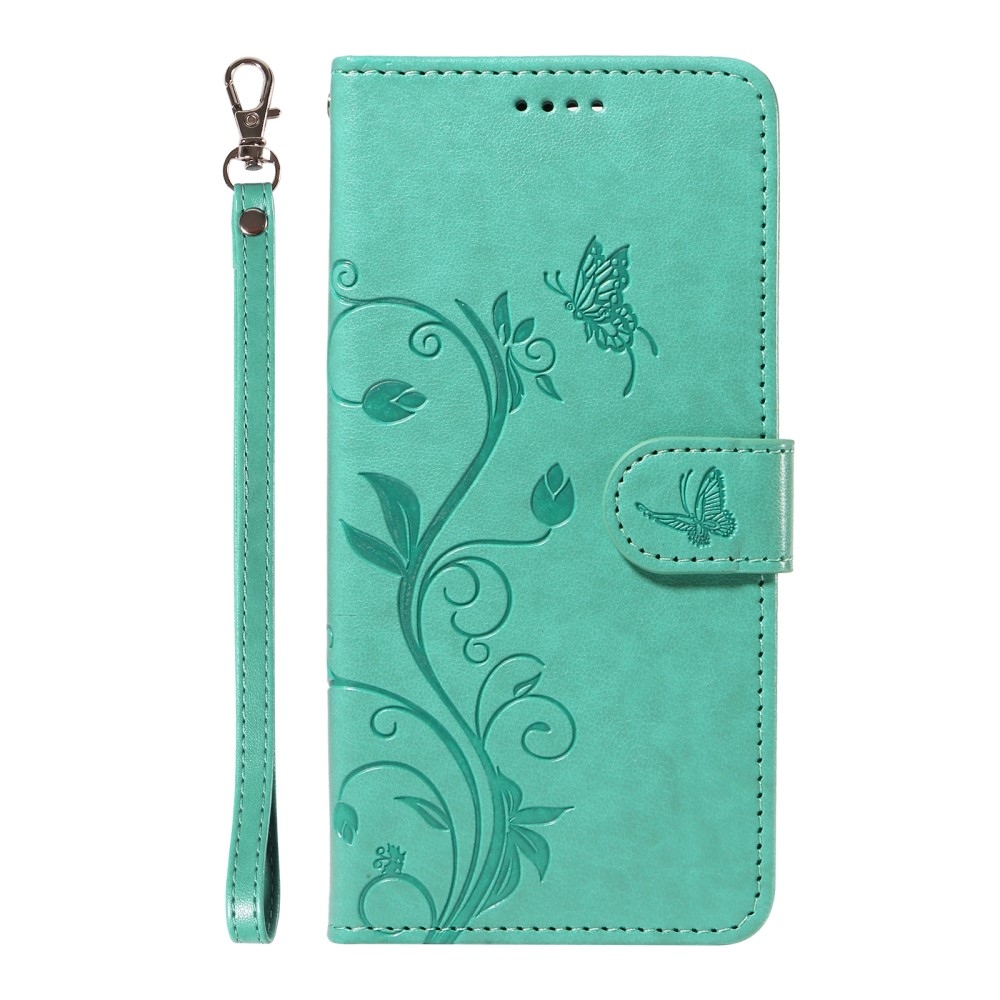 Flower knížkové pouzdro na Xiaomi Redmi Note 13 - modrozelené