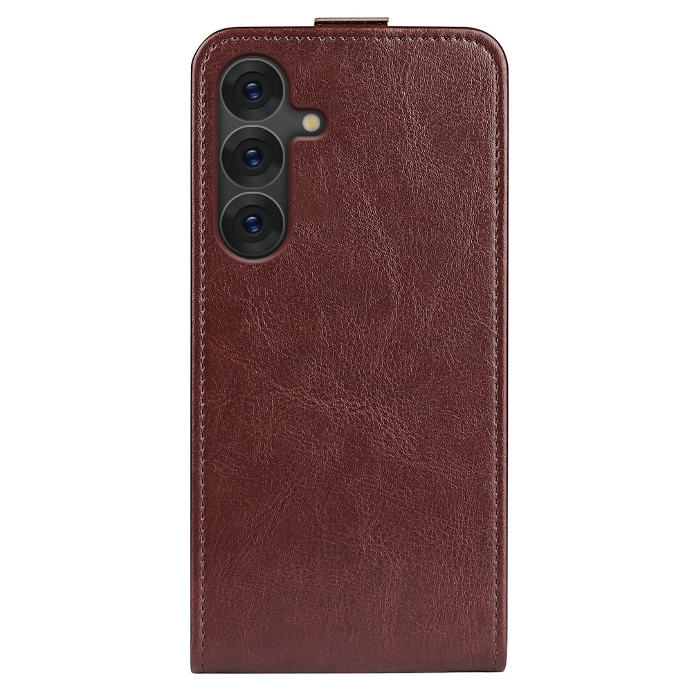 Vertical knížkové pouzdro na Samsung Galaxy S25 - hnědé