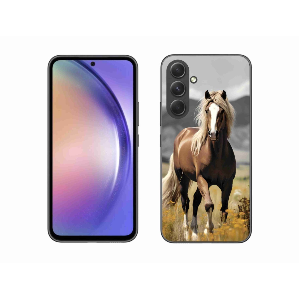 Gelový kryt mmCase na Samsung Galaxy A54 5G - hnědý kůň 1