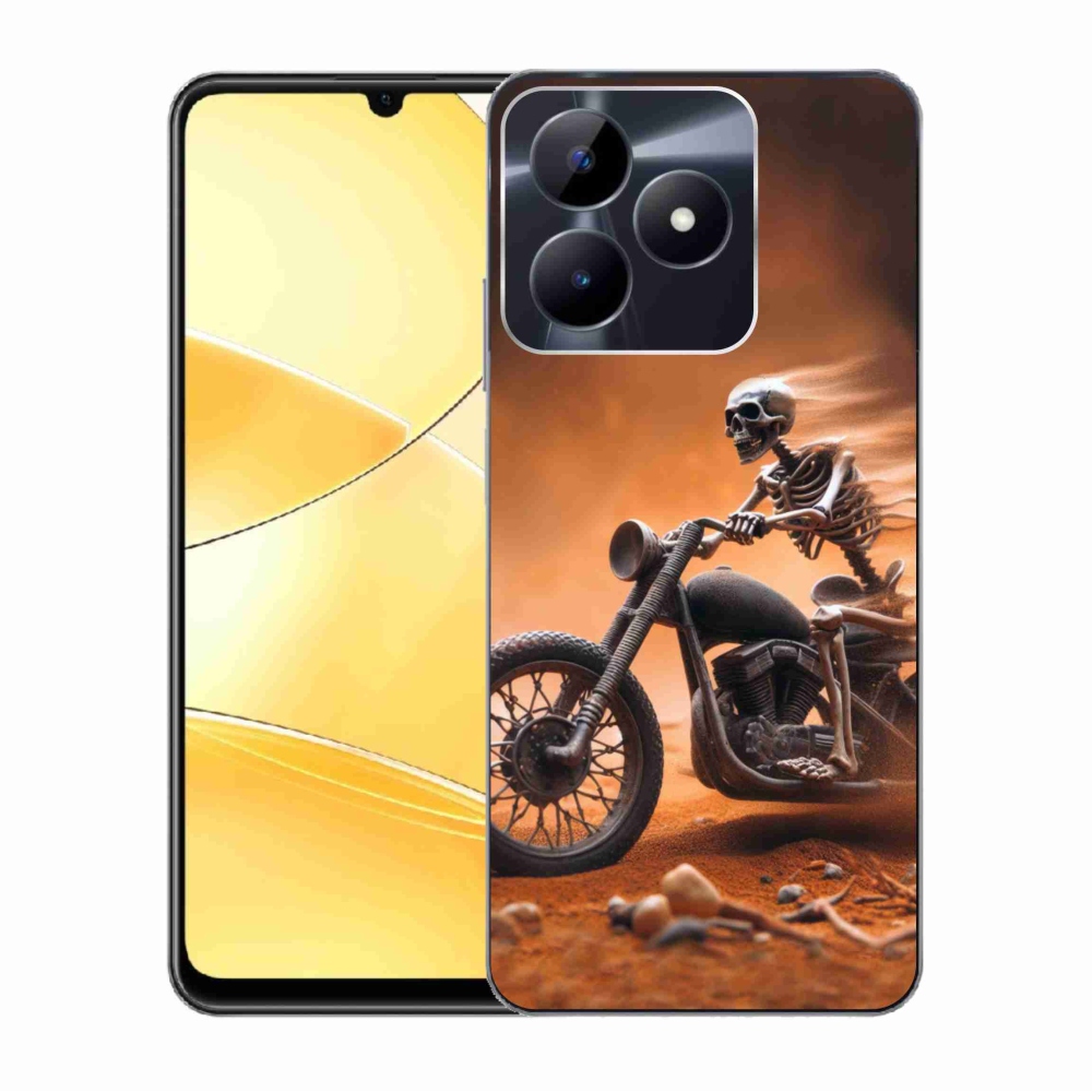 Gelový kryt mmCase na Realme C51/C53 - kostra na motorce