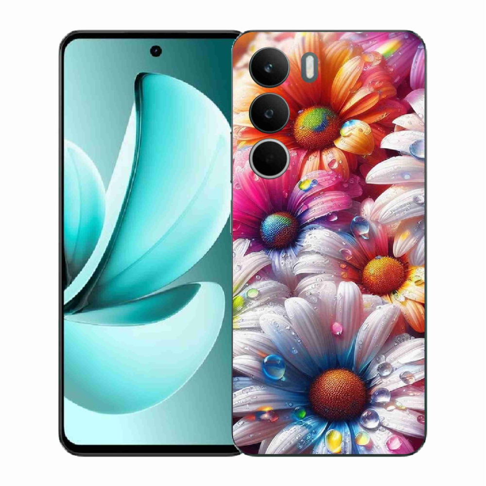 Gelový kryt mmCase na Realme C71 - barevné kopretiny