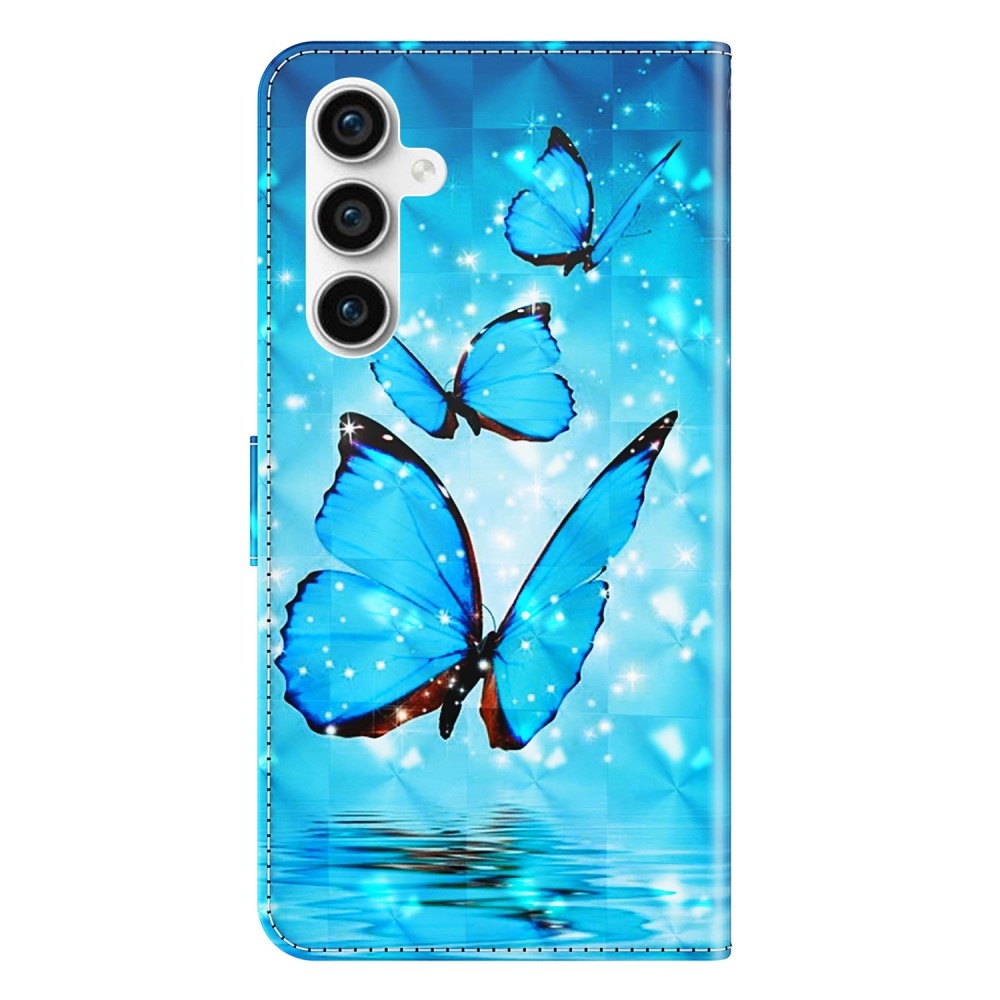 Print knížkové pouzdro na Samsung Galaxy S23 FE - modří motýli