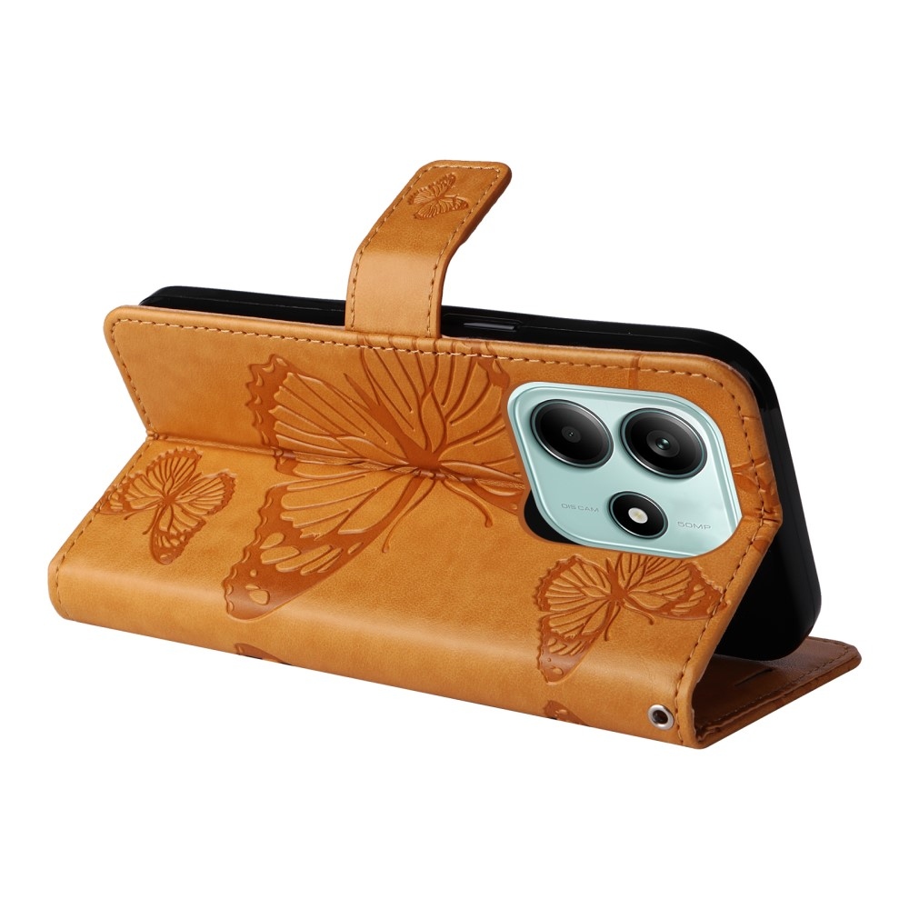 Big Butterfly knížkové pouzdro na Xiaomi Redmi Note 14 5G - žluté