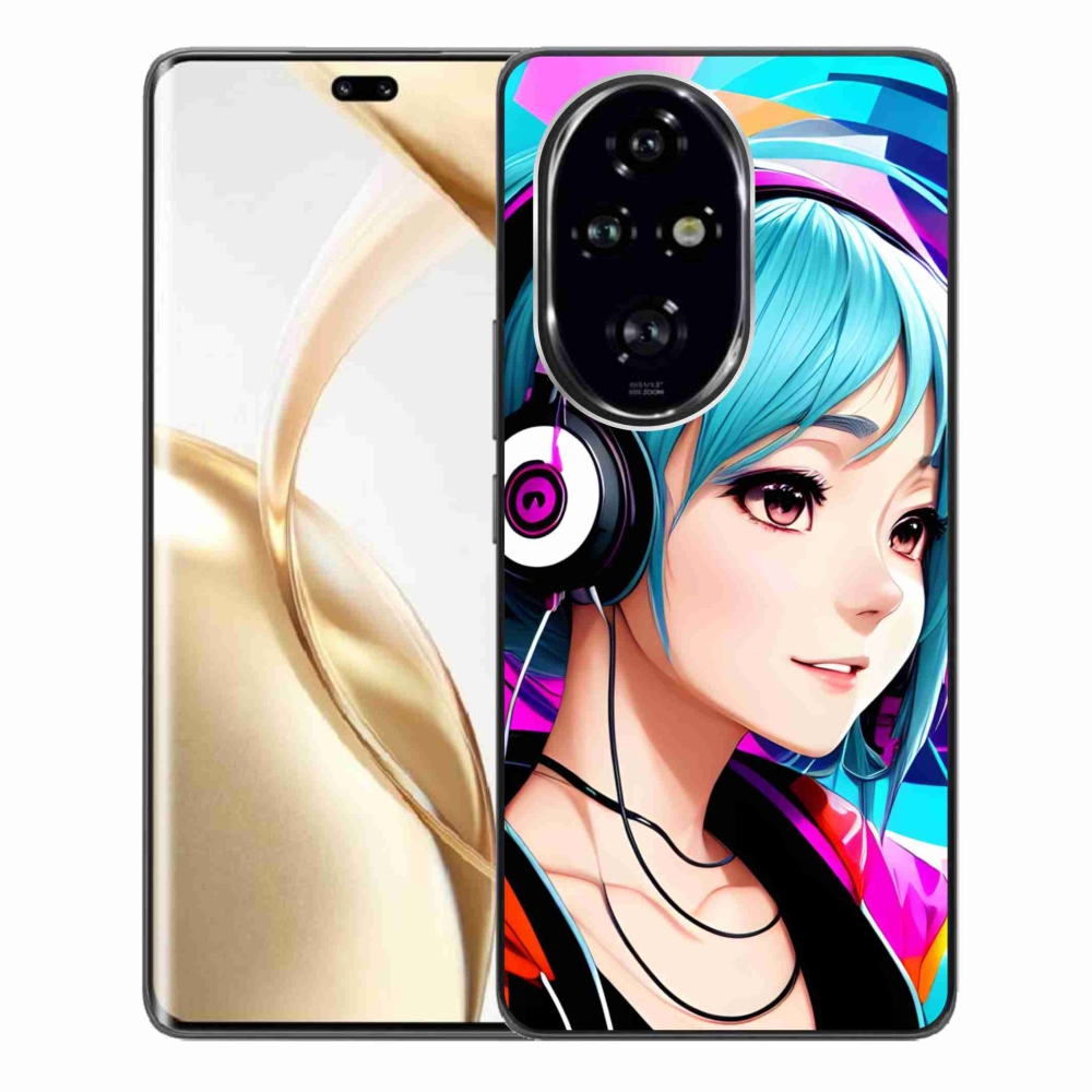 Gelový kryt mmCase na Honor 200 Pro 5G - dívka se sluchátky