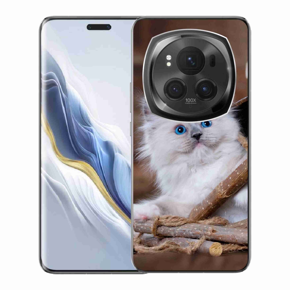 Gelový kryt mmCase na Honor Magic 6 Pro 5G - bílé kotě