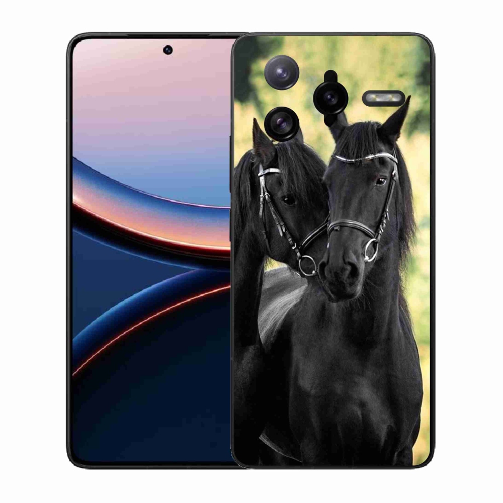 Gelový kryt mmCase na Xiaomi Poco F7 Ultra - dva černí koně