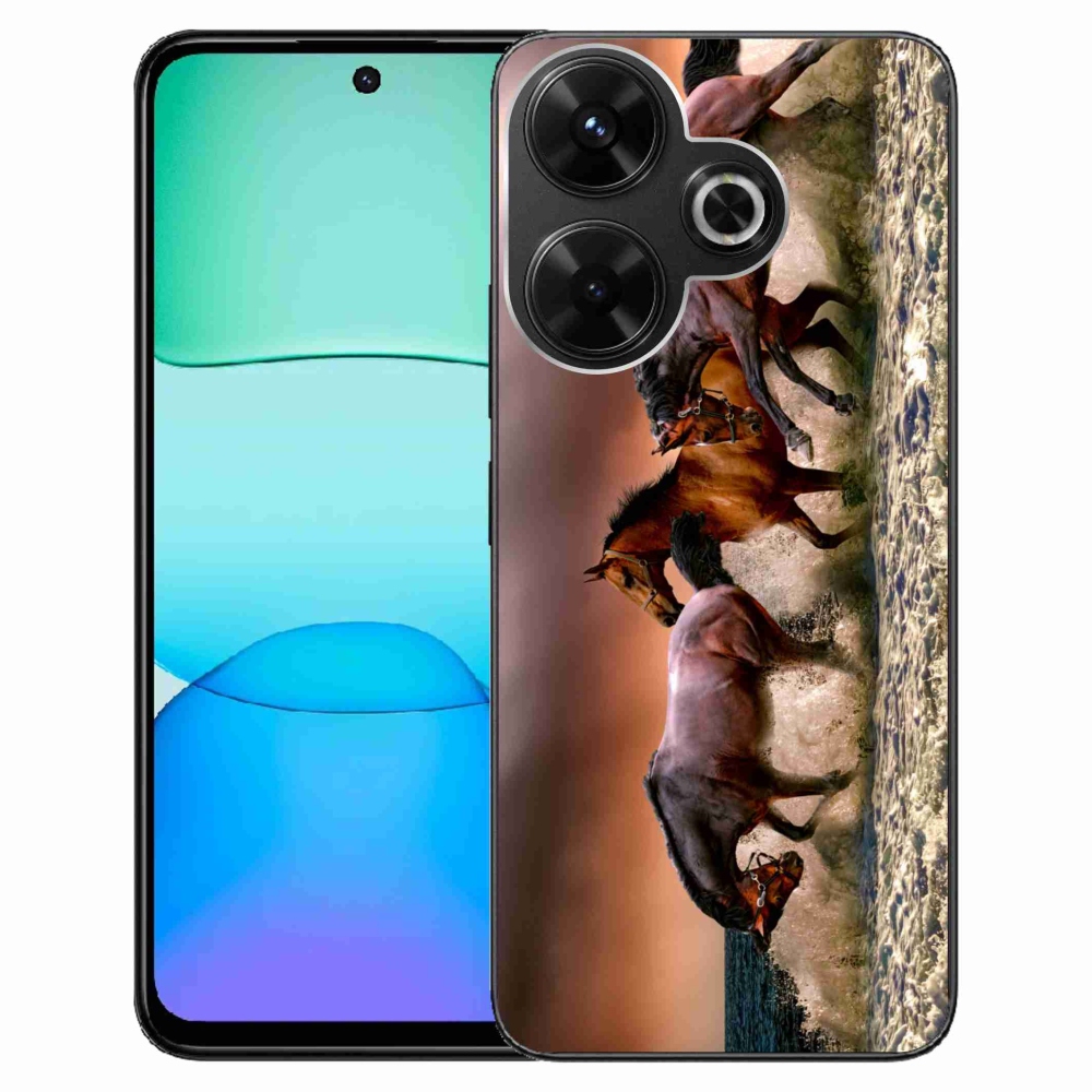 Gelový obal mmCase na Xiaomi Redmi 13 4G/Poco M6 4G - koně 1