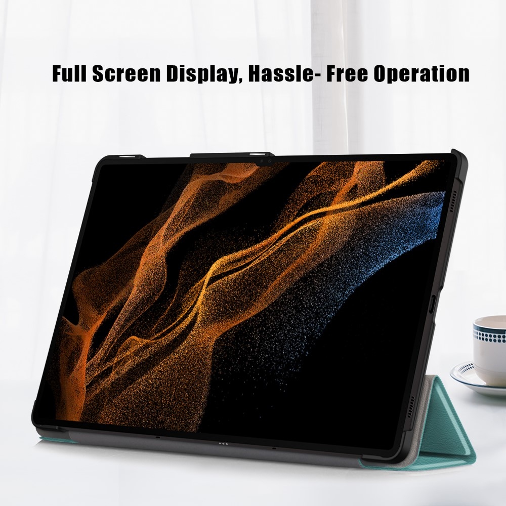 Case chytré zavírací pouzdro na Samsung Galaxy Tab S9 Ultra/Tab S10 Ultra - zelené