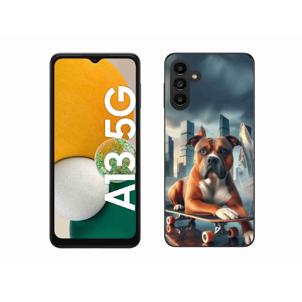 Gelový kryt mmCase na Samsung Galaxy A13 5G - pes na skateboardu