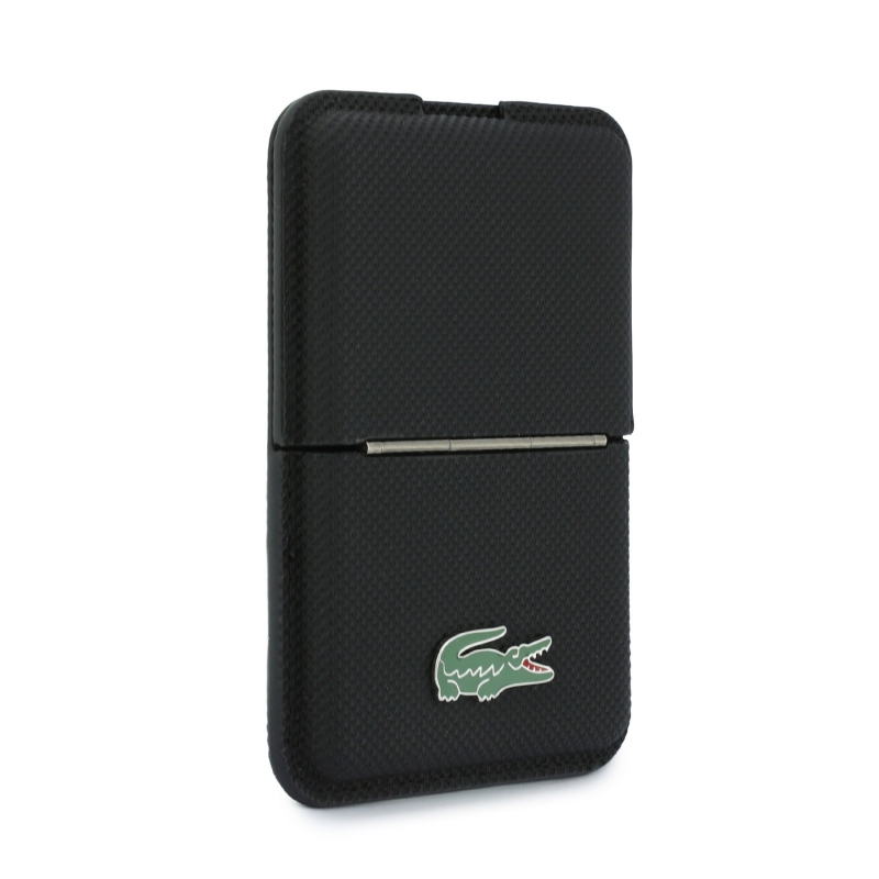 Lacoste PVC Iconic Petit Pique MagSafe Peněženka se Stojánkem Black
