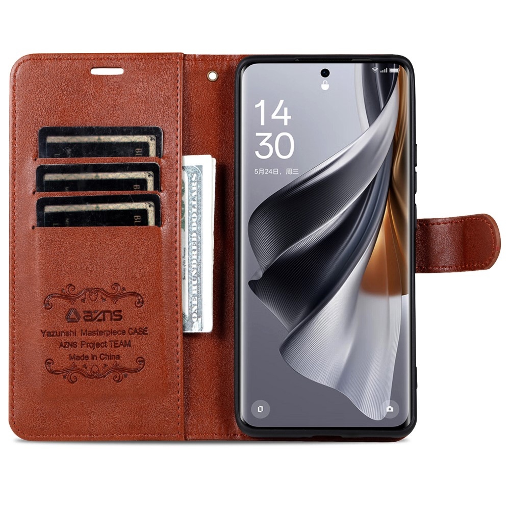 AZNS knížkové pouzdro na Xiaomi Redmi Note 14 Pro 5G/Poco X7 5G - hnědé