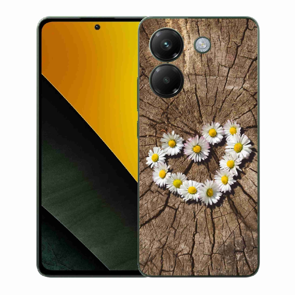 Gelový kryt mmCase na Xiaomi Poco M7 Pro 5G - srdce z kopretin