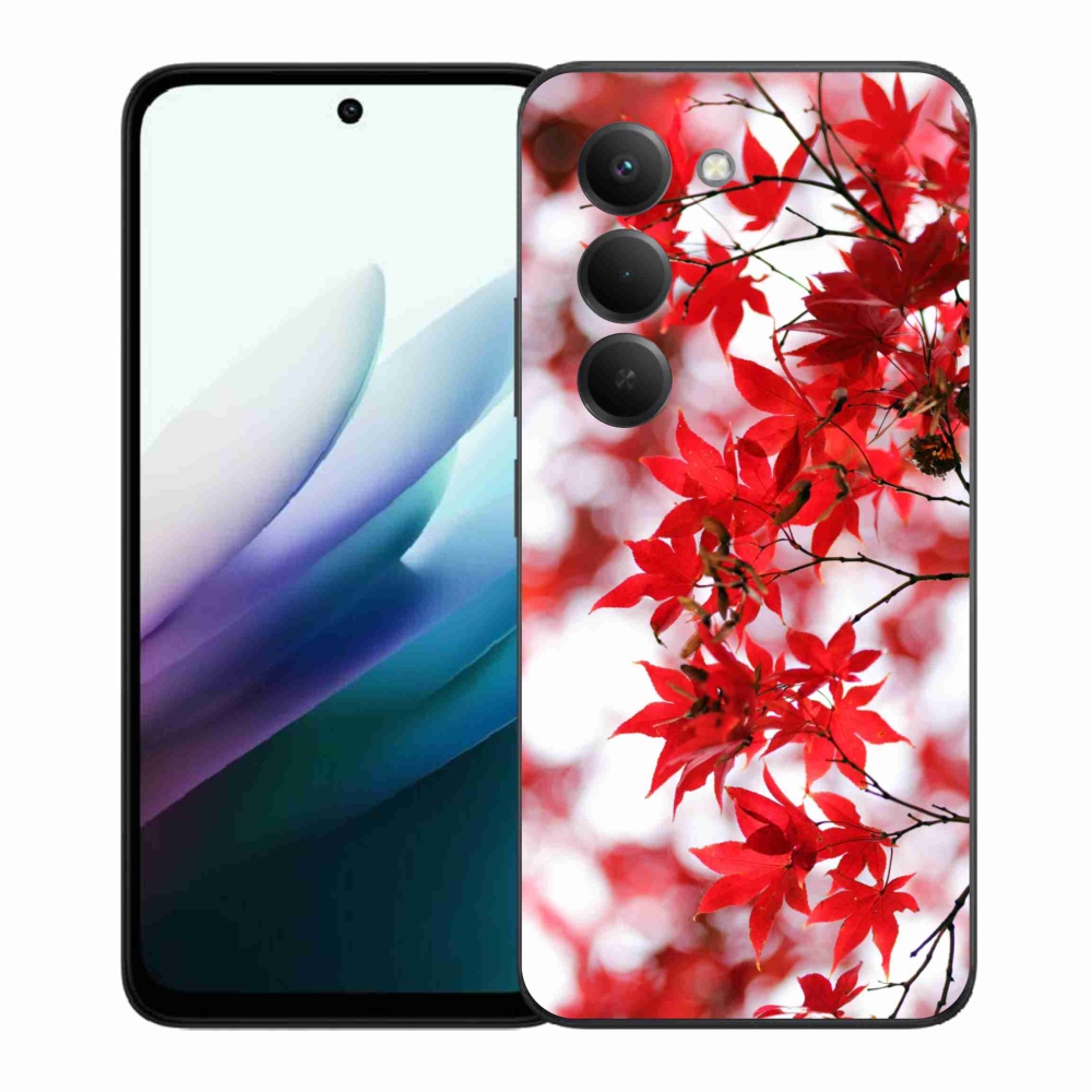 Gelový kryt mmCase na Xiaomi Redmi 15 4G/5G (171mm) - červené listy