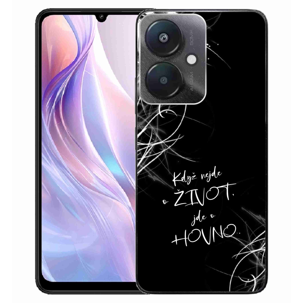 Gelový kryt mmCase na Xiaomi Redmi 13C 5G  - vtipný text 16 černé pozadí
