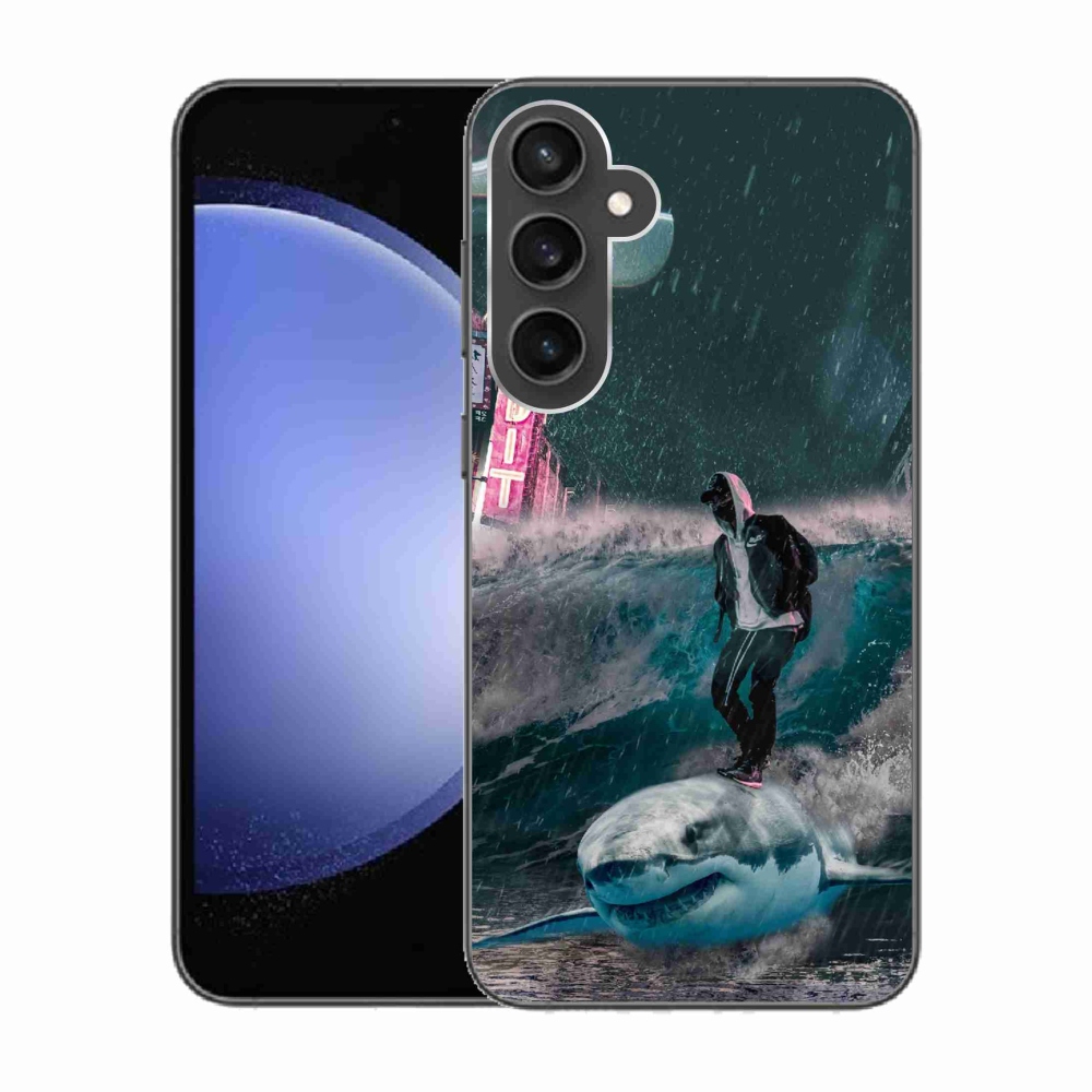 Gelový kryt mmCase na Samsung Galaxy S23 FE - žralok