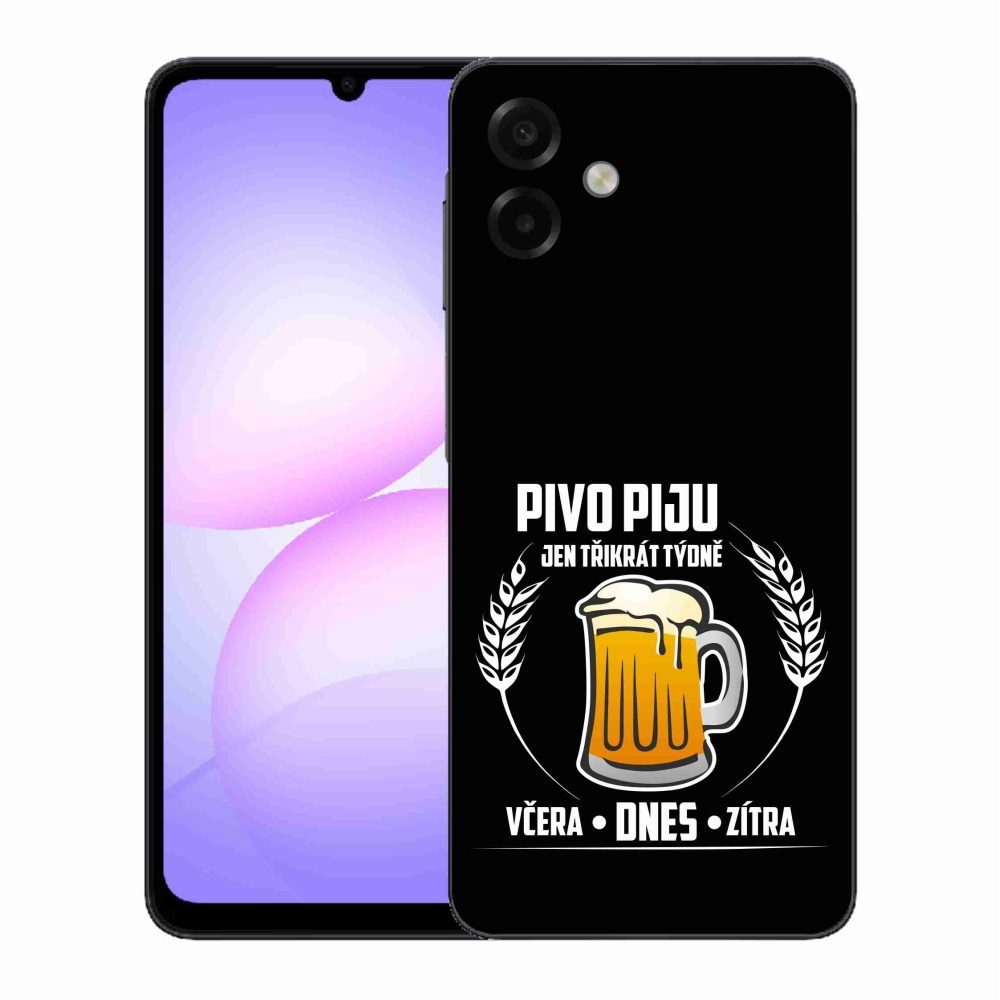 Gelový kryt mmCase na Samsung Galaxy A07 4G - pivní motiv černé pozadí