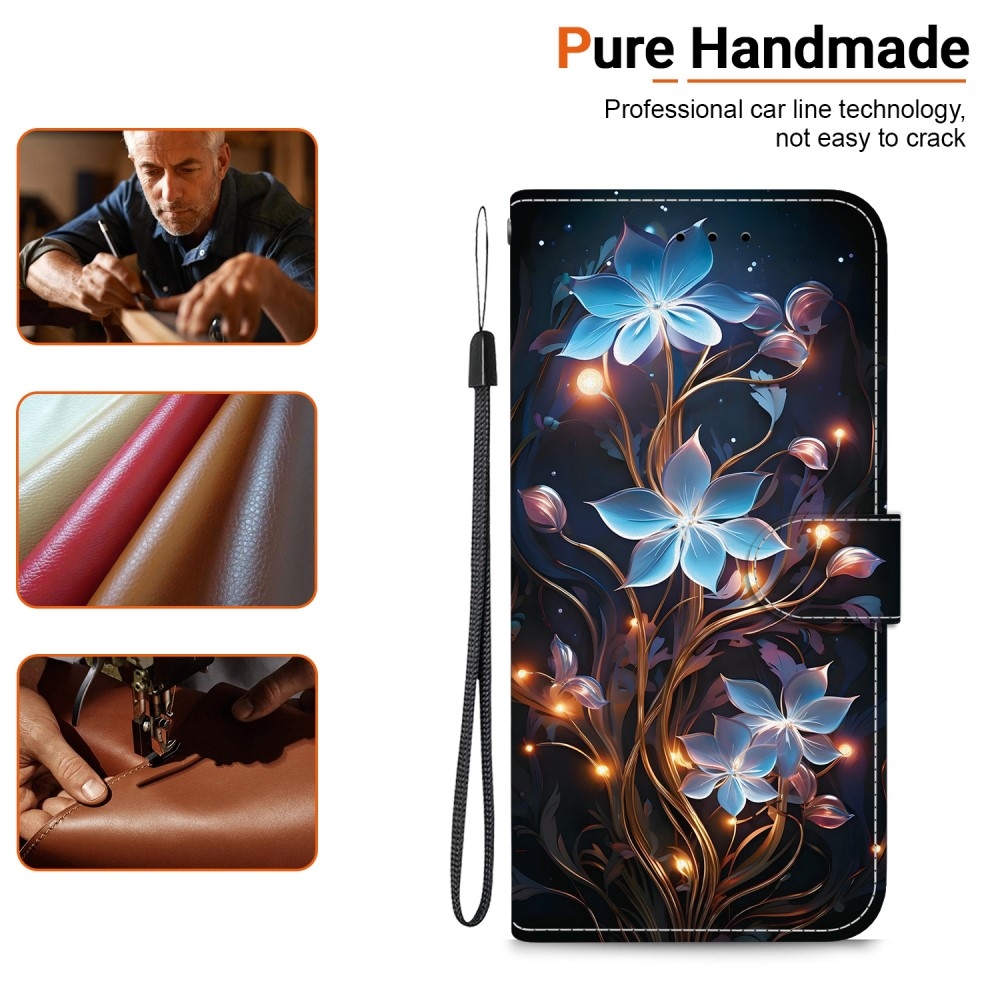 Versatile knížkové pouzdro na Samsung Galaxy A36 5G/A56 5G - modré květy