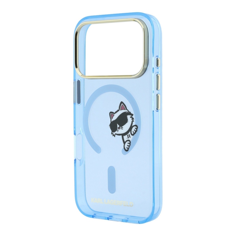Karl Lagerfeld IML Choupette Peekaboo Magsafe Zadní Kryt pro iPhone 18 Pro Blue