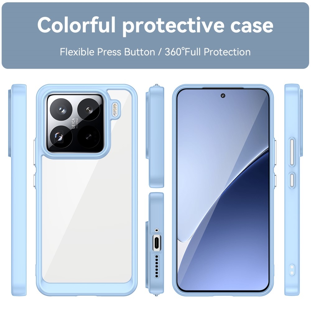 Gelový obal s pevnými zády na Xiaomi 15 Pro - modrý
