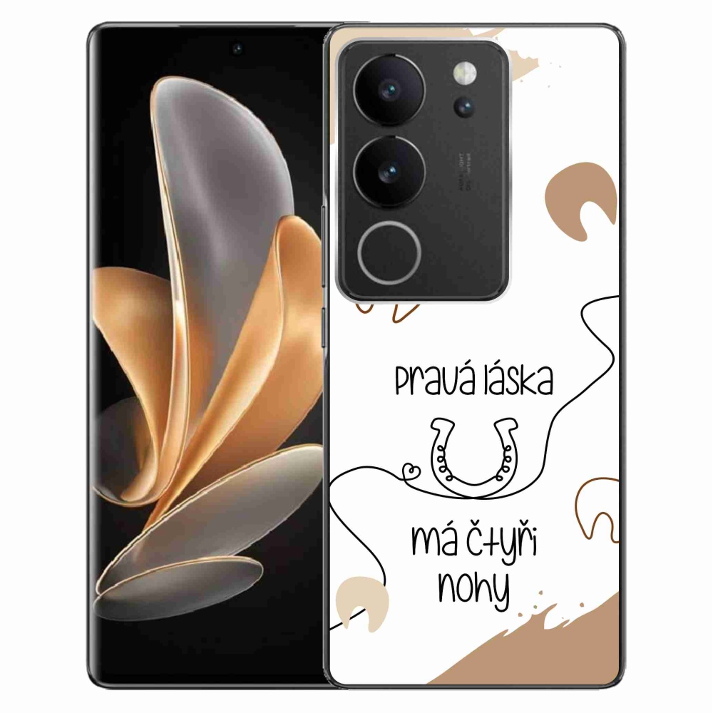 Gelový kryt mmCase na Vivo V29 5G - koňský motiv bílé pozadí